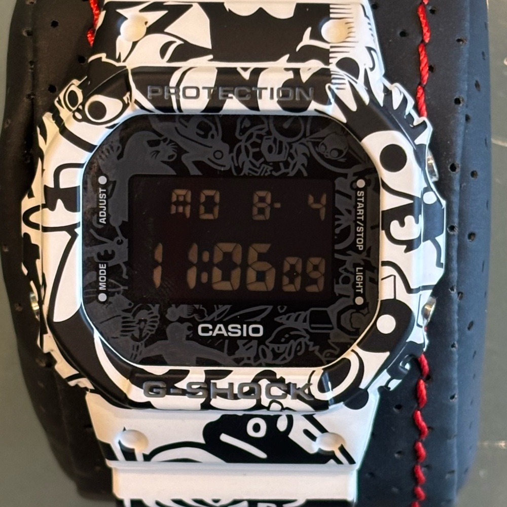 Casio G-Shock Black and White Graphic Smartwatch